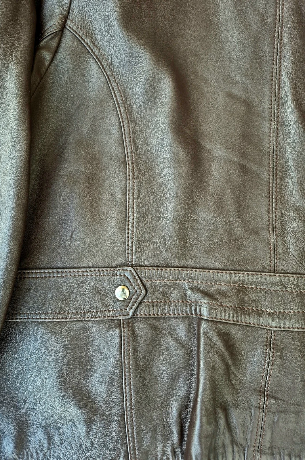 ​Womens Mens Unisex Genuine Brown Leather Vintage Jacket Jacket Size 56 image 8