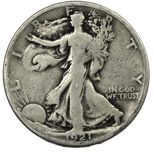 1921-D Denver Walking Liberty Half Dollar 50c Good to Very Good G/VG