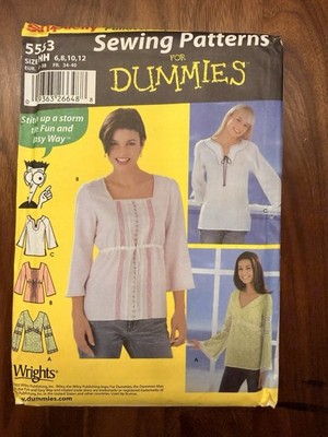 Sewing Pattern Simplicity Sewing For Dummies Women s Peasant Top, Sizes 6-12￼