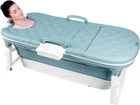 54'' Portable Collapsibe Soaking Tub for Adult, Large Folable Bathtub with Lids