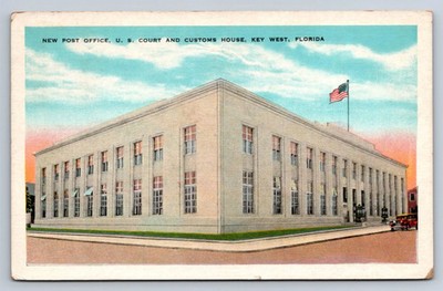 Key West Florida New Post Office US Court Customs House  1947 E C Kropp Postcard