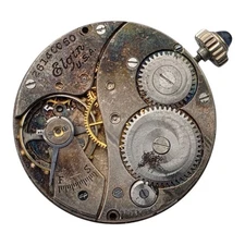 Elgin 15J USA Mechanical Watch Movement Art Deco Runs Great Blue Hands 26140060