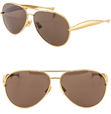 Bottega Veneta Sardine BV1305S Gold Sunglasses Bottega Veneta BV1305S Sardine Aviator Sunglasses - Luxury  main image 3