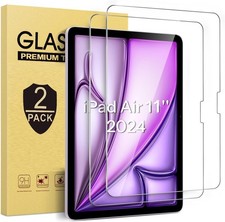 2 Pack Screen Protector for iPad Air 11 Inch M2/M3 2024/2025 Model:A3266,A3267,A