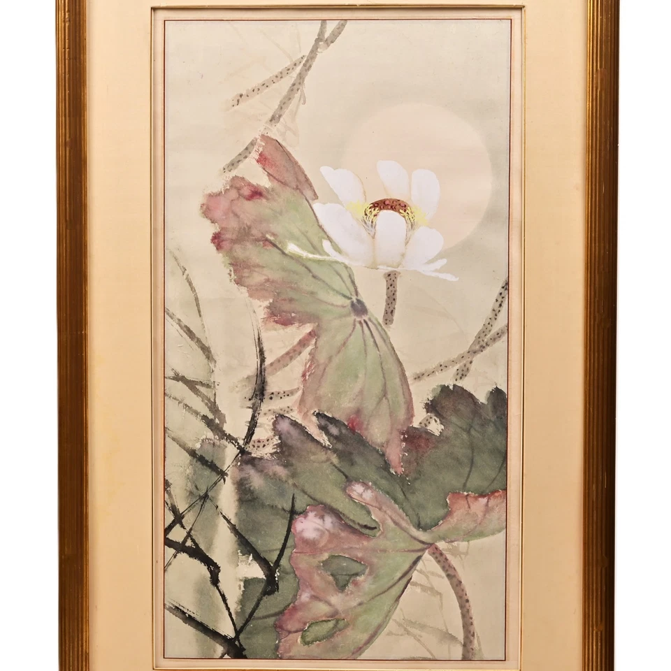 Pintura de paisaje de bodegón floral original vintage chino estilo ZHANG DAQIAN Foto 2 de 4