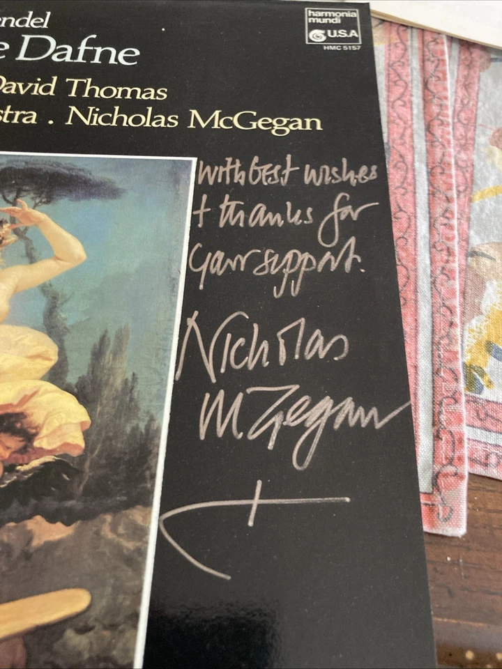 Handel: Apollo e Dafne, McGegan, Harmonia Mundi USA HMC-5157, 1985, Autographed - Image 2 of 4