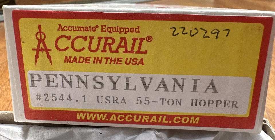 Accurail HO Kit #2544.1 USRA 55 Ton Hopper Pennsylvania 220297 NOS NY - Image 2 of 4