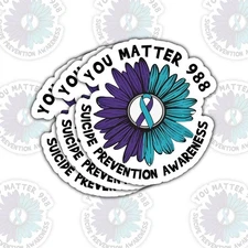 (3Pcs) You Matter 988 Suicide Prevention Sticker, Mental Health Awareness Sticke
