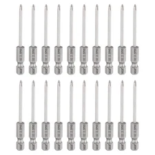 20pcs PH0 Phillips Screwdriver Bit 1/4" Hex Shank 3" Long 0.1" Rod Magnetic