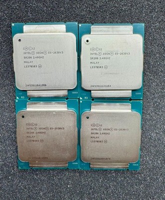 LOT OF 4 Intel SR206 8C E5-2630 V3 2.4GHZ/20MB Processor VHW19