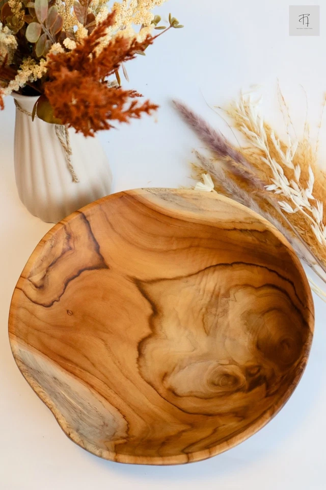 Handcrafted Teakwood Salad Bowl – Rustic, Durable & Eco-Friendly - Image 3 of 4