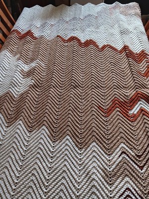 AFGHAN, BLANKET, THROW - New, Handmade, Chevron Pattern,