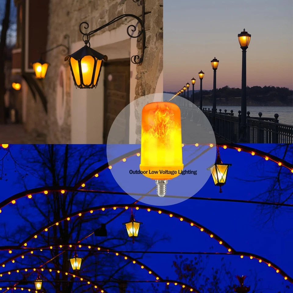 AC/DC12V Low Voltage LED Orange Flame Bulb, E12 Candelabra Base, 6W White  - Image 3 of 4