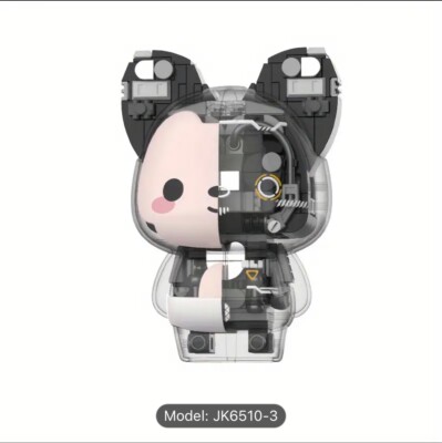 JAKI Machinery Fox building block puzzle toy-diy for kids and adults（black）