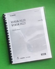 Owners Manual for Canon Vixia HG20 21 Camcorder 135 Pages W/Clear Covers 