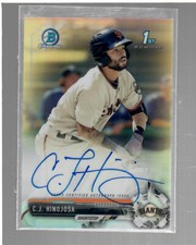 C.J. CJ Hinojosa 2017 1st Bowman Chrome Refractor Auto 193/499 Autograph