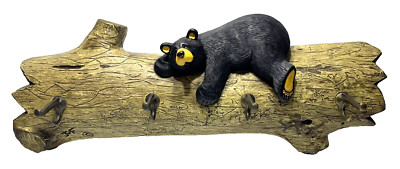 Big Sky Carvers JASPER bear Jeff Fleming Coat rack 4 hook Wall Hanger 27''x11''x5''
