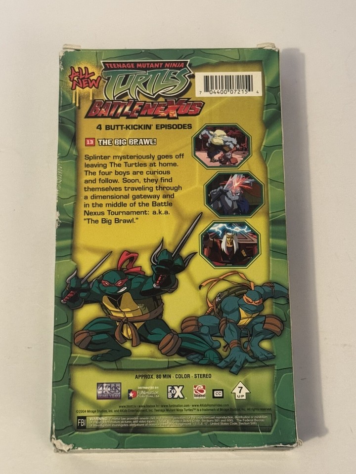 Teenage Mutant Ninja Turtles Vol. 13 Battle Nexus VHS, 2004) Tested