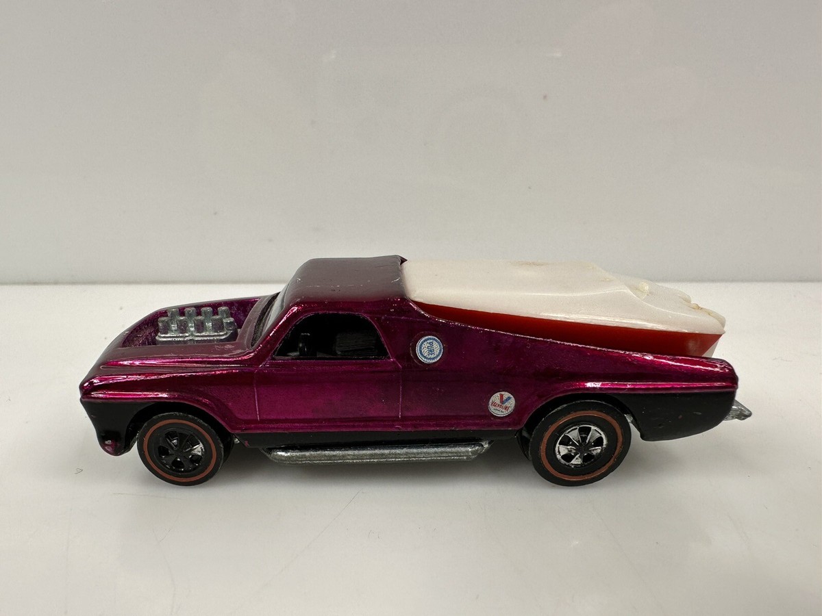 Rare Vintage 1969 Hot Wheels Redline Seasider Truck & Boat Magenta