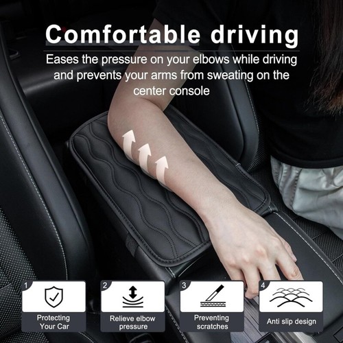Car Accessories SUV Armrest Cushion Cover Center Console Box Pad Protector Black - Picture 13 of 14