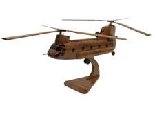 CH-47 CH-47D CH-47F Boeing Army Military Chinook Cargo Helicopter Wood Model