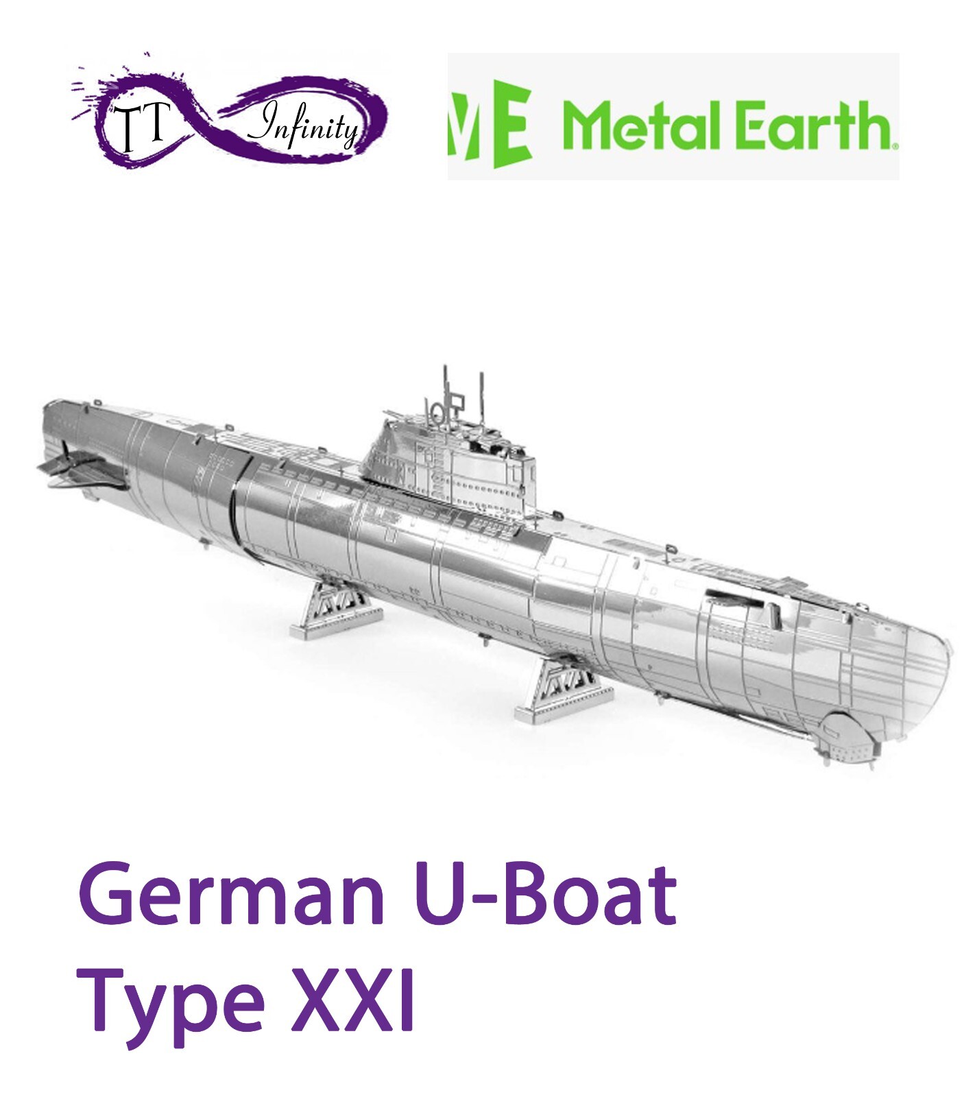 Metal Earth German Uboat Type XXI Fascinations 3D Metal Model Kit Gift