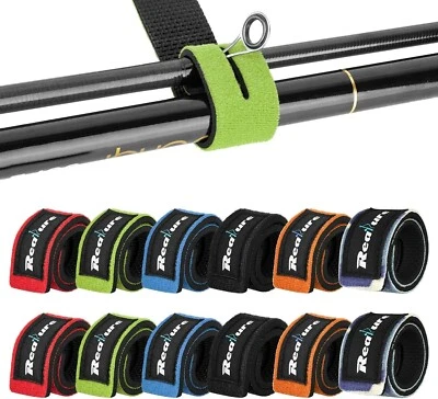 MARKENLOS 12 Stück Angelrute Gürtel 6 Farben Angelrutenriemen Angel Rutenbänder Elastische