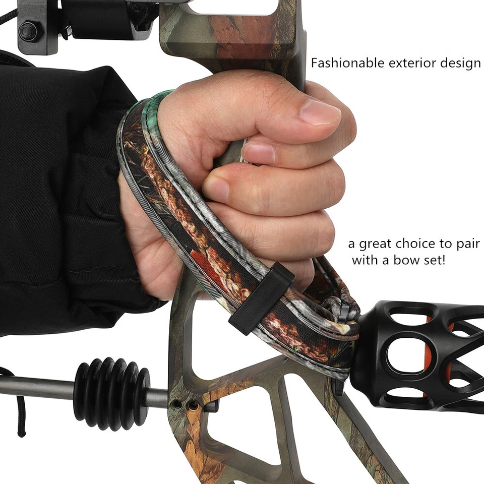 Eslinga de muñeca con arco compuesto de tiro con arco correa ajustable cuerda trenzada tiro caza Foto 3 de 4