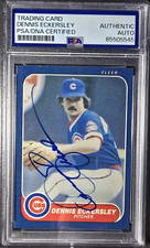 Dennis Eckersley 1986 Fleer Autographed #368 Chicago Cubs Auto Baseball Card PSA