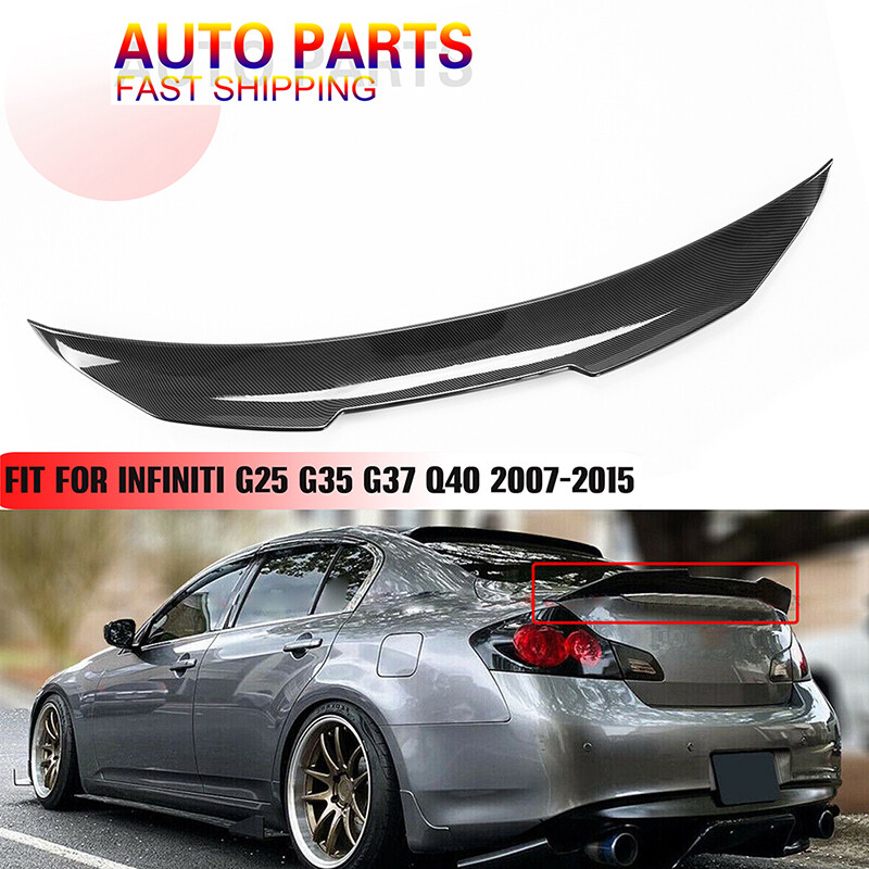 IDENUONA Rear Trunk Spoiler Lip For Infiniti G37 Sedan (2007-2015) - Painted Black, Adhesive Mount 8 thumbnail image