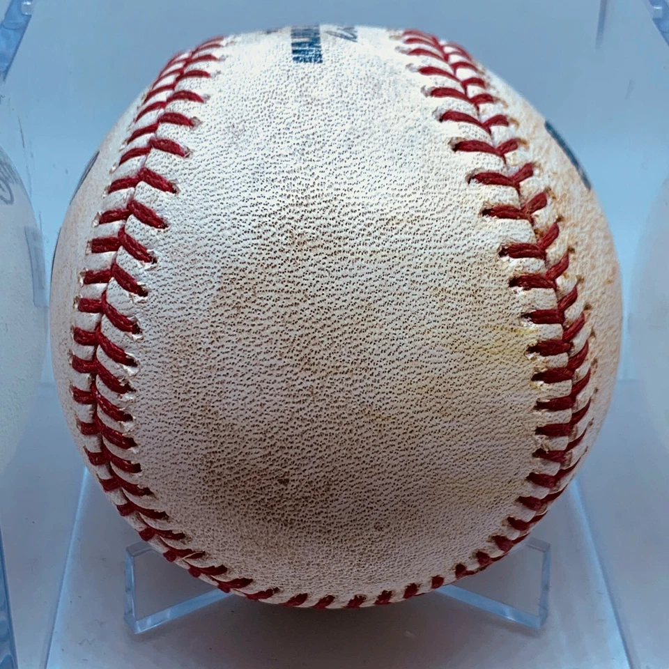 GIANCARLO STANTON 2017 MVP SINGLE CAREER HIT #838 MLB GAME USED BASEBALL MARLINS - Image 4 of 4