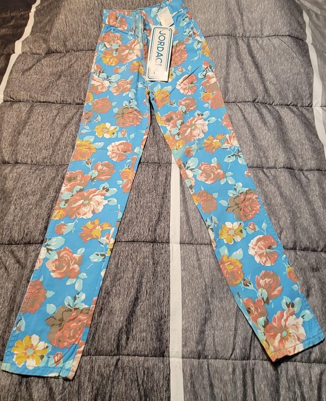 Vintage Jordache Floral Jeans~High Waist~Skinny~NWT~Size 5~1980s/90s