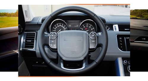For Land Rover Range Rover Steering Wheel Cover Alcantara Wrap Leather Carbon D - Picture 10 of 15