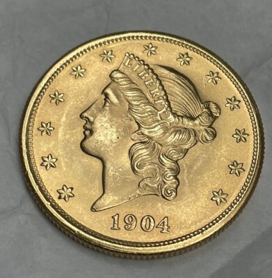 (1) US Gold $20 American Liberty Head Double Eagle BU Unc Random Date .9675 T Oz