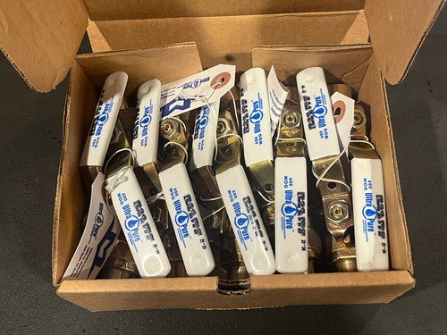 (Box Of 10) 1/2" CxC, Full-Port Lead Free Bronze Brass Ball Valves 600 WOG, USA