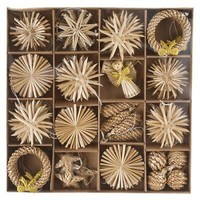 74 StüCk Strohsterne 6 Cm Engel Stroh Sterne AnhäNger Weihnachten Baumschmuck