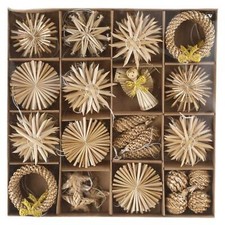 74 Stück Strohsterne 6 cm Engel Stroh Sterne Anhänger Weihnachten Baumschmuck