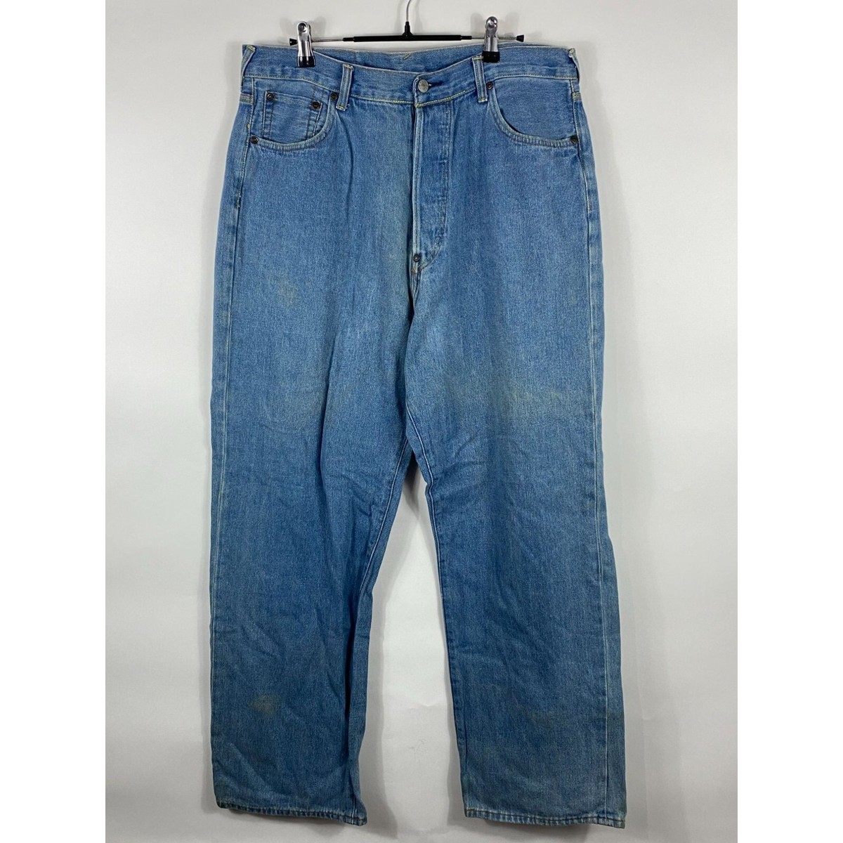 VTG Evisu Lot 0001 Seagull Print Pockets Wide Leg Selvedge Denim 