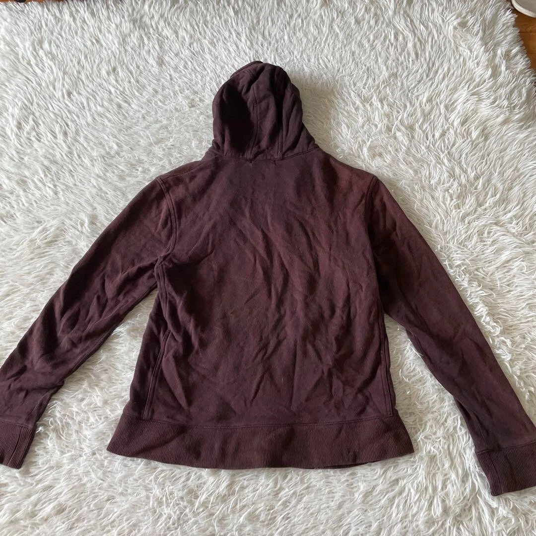 Burberry Black Label Zip Hoodie Parka Logo Check Marrone Scuro Donna Taglia 2 Esterno