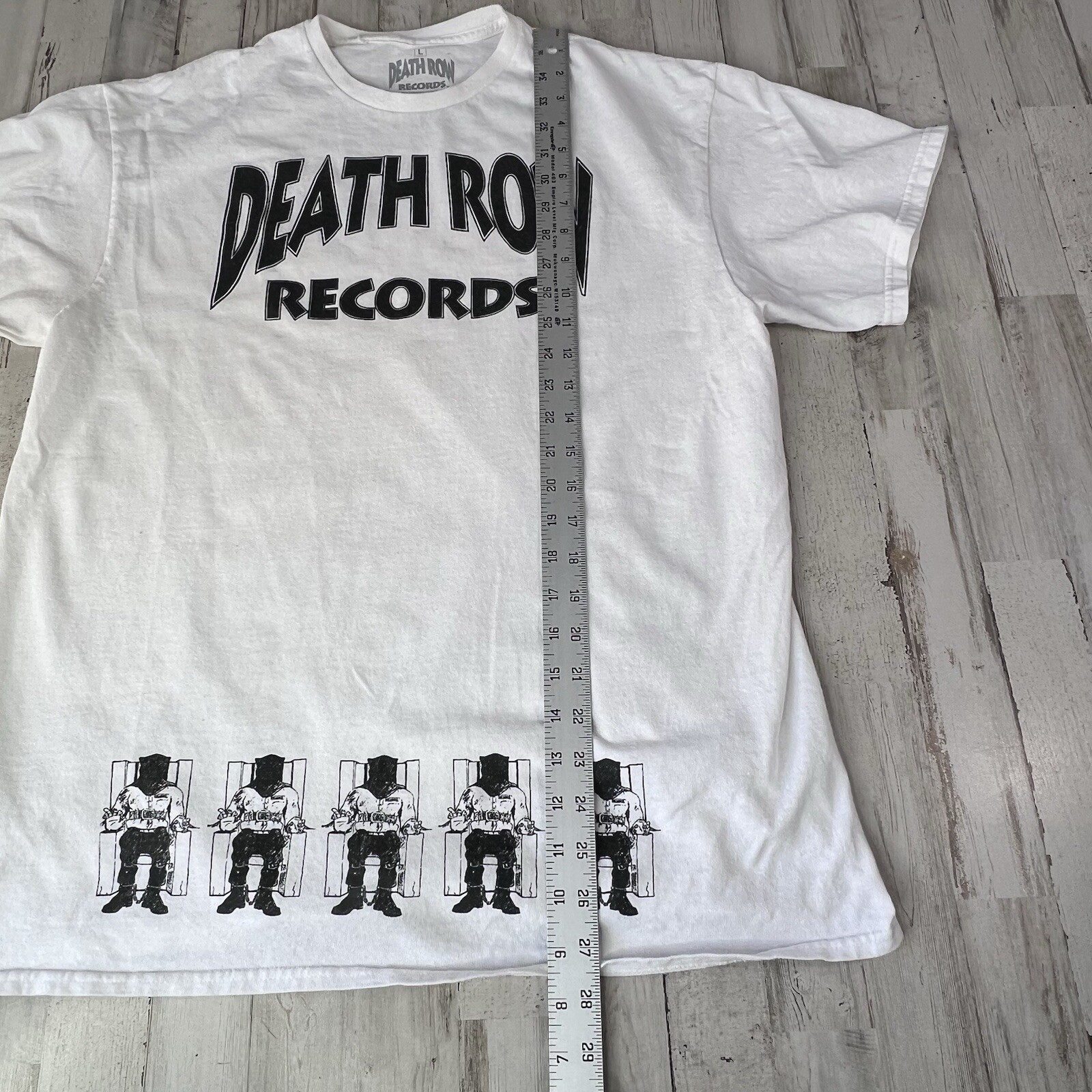 FILA T shirt grafica Death Row Records uomo grande nera logo bianco manica corta musica