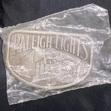 Raleigh Lights Cigarettes Tobacco Semi Truck Trucking 1970's Vintage Belt Buckle