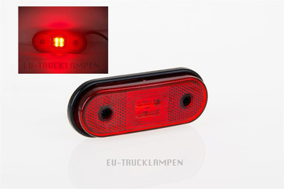 LED UMRISSLEUCHTE - REFLEKTOR MIT 4 LED - ROT - 120 x 46 MM / UNIVERSELL 12/24V
