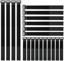 VELCRO Brand Bulk Pack 12 Reusable Fastening Cable Straps with Buckle Variety