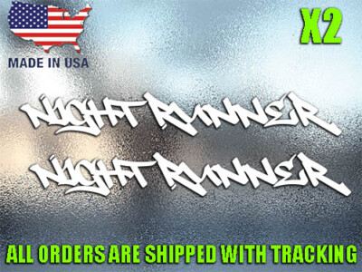 (2) Night Runner Vinyl Decal Sticker Window Bumper JDM Euro Car Truck KDM Muscle