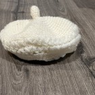 Vintage 70s Women White Knit Hat Boho Hippie Winter Snow Crochet Hat — photo 3