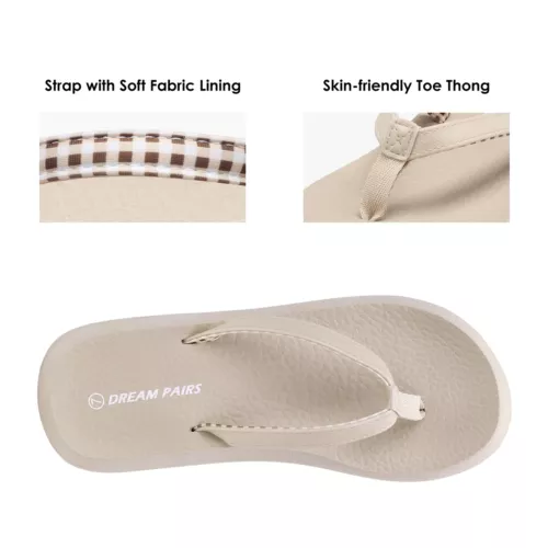 Damen-Flip-Flops Fußgewölbestütze weiche Polster leichte Strand-Riemensandalen - Bild 13 von 30