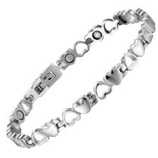 Gold Heart Magnetic Bracelet women Balance Arthritis Pain Relief Energy Power