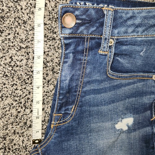american eagle hi rise shortie 6 Super Super Stretch Darkwash 4" Inseam 9" Rise - Picture 6 of 7