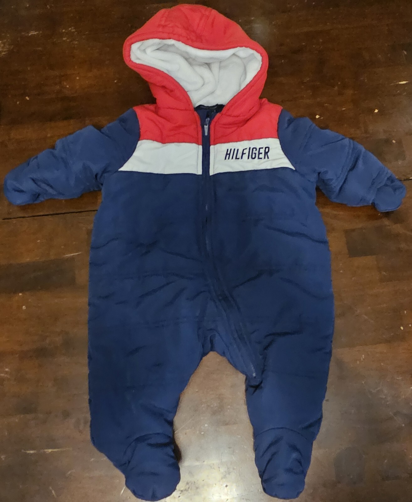 Tommy Hilfiger Baby Boy 36 month Hooded Footed Snowsuit Coverall Suit