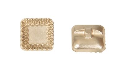 SG Set 4 quadratische Metallknöpfe mit Nähschaft mm.18 x 18 x 8 mm artic
